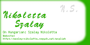 nikoletta szalay business card